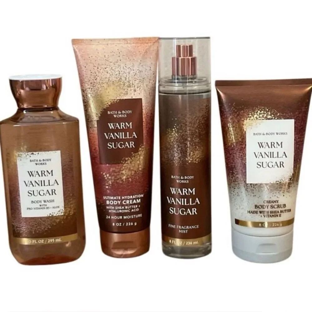 Bath and Body Works Warm Vanilla Sugar 4 Pc Set